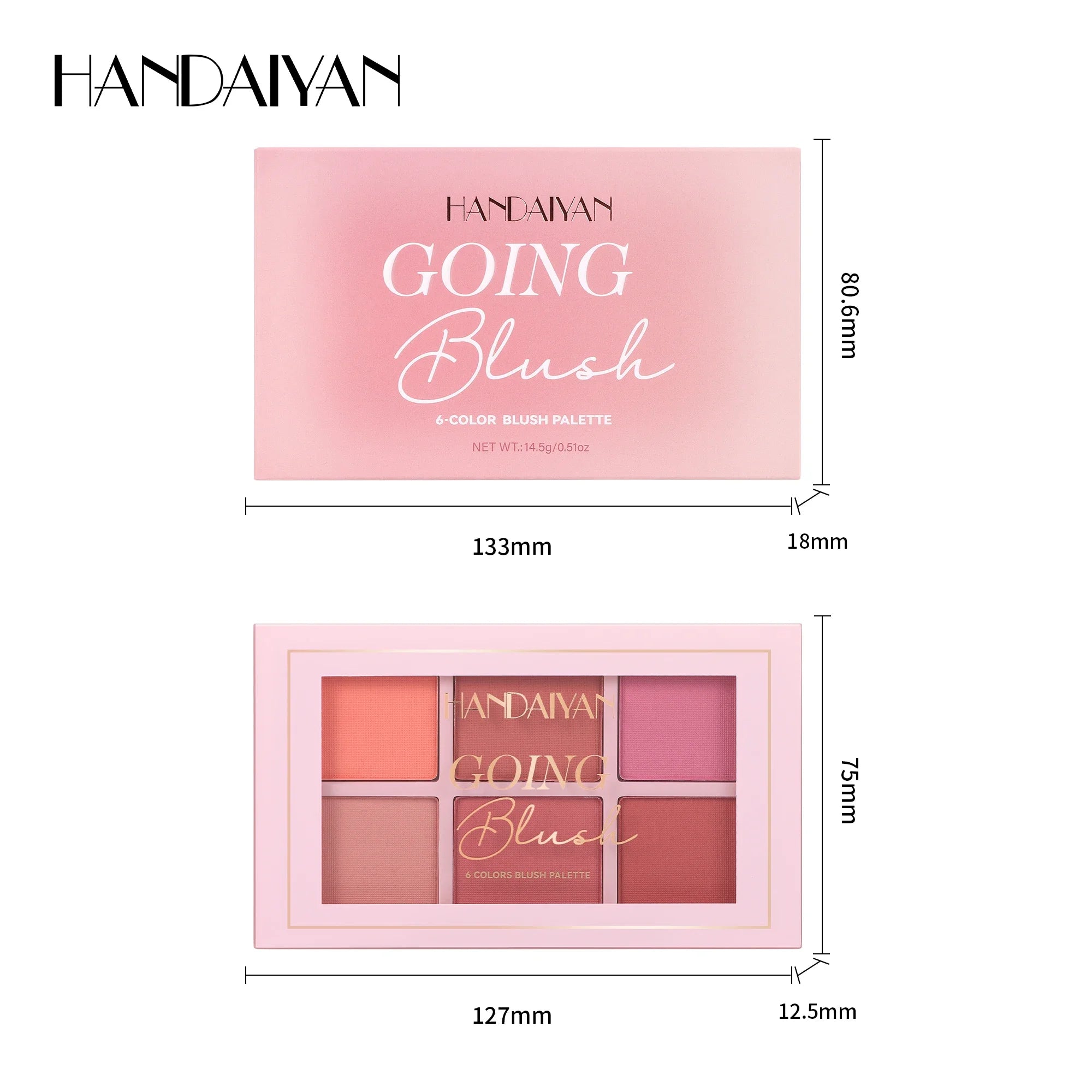 Matte Blush Palette Highly Pigmented Long Lasting Face Makeup Natural Finish Brighten Skin Contour Highlight Powder