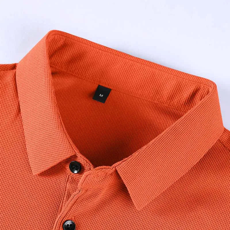 2026 New Men's Casual and Fashionable Simple Collared Short Sleeved Polo Shirt Summer Comfortable Breathable and Versatile Top