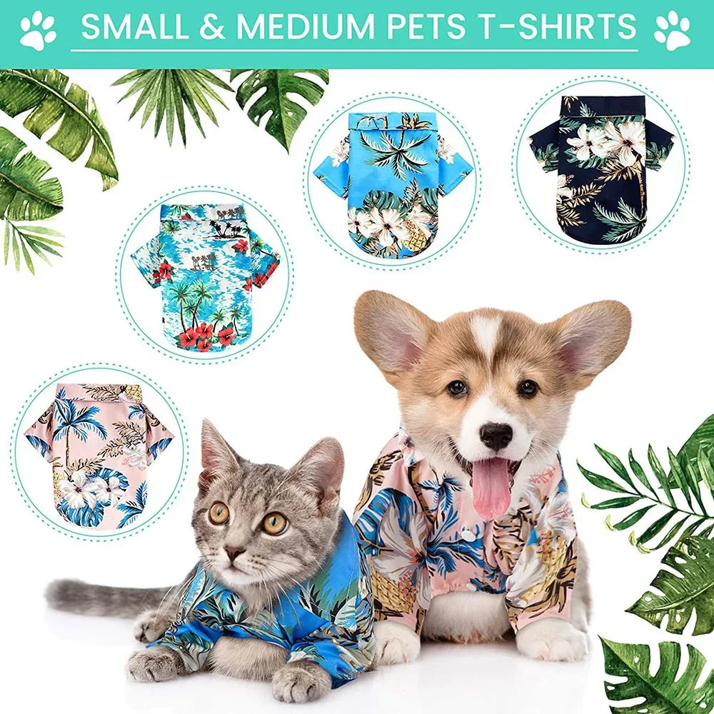 Hawaiian Print Breathable Dog Shirt