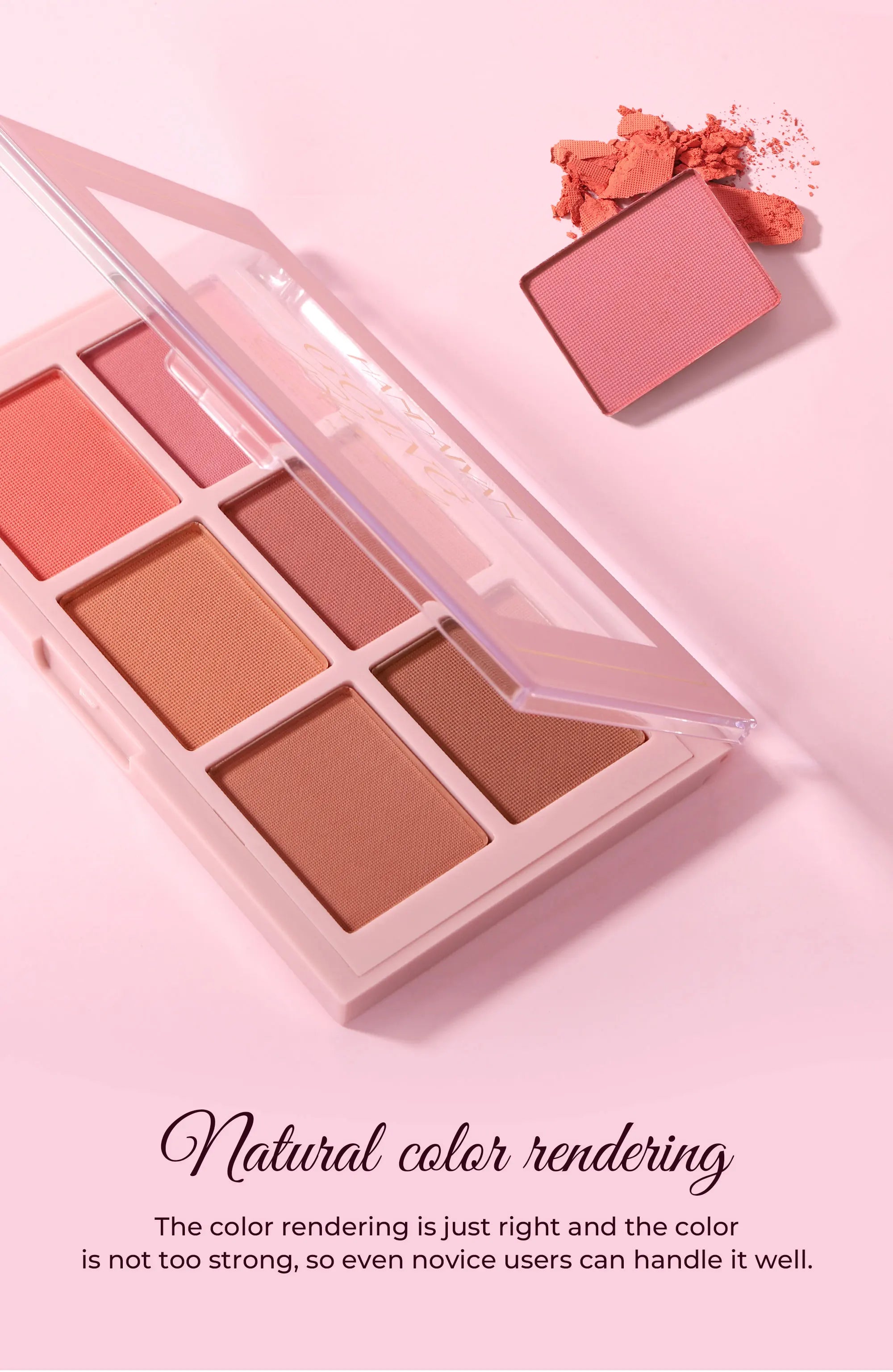 Matte Blush Palette Highly Pigmented Long Lasting Face Makeup Natural Finish Brighten Skin Contour Highlight Powder