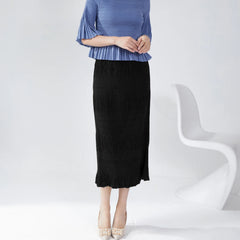 Flowy Pleated Chiffon Maxi Skirt
