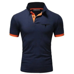 Polo collar contrasting color shirt office fashionable new T-shirt polo shirt men's summer top business casual breathable