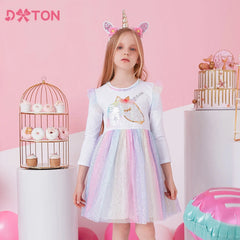 Unicorn Sequin Gradient Girls Dress