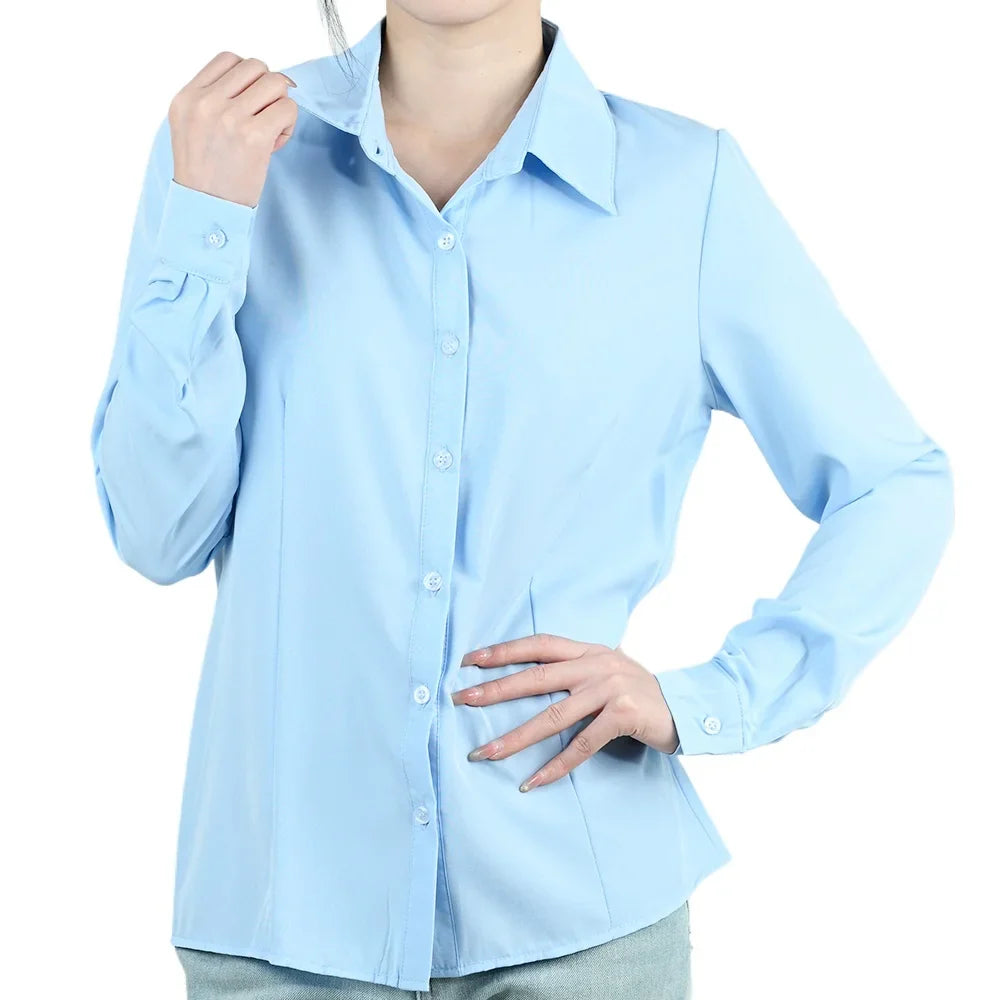 Elegant Classic Lapel Office Blouse