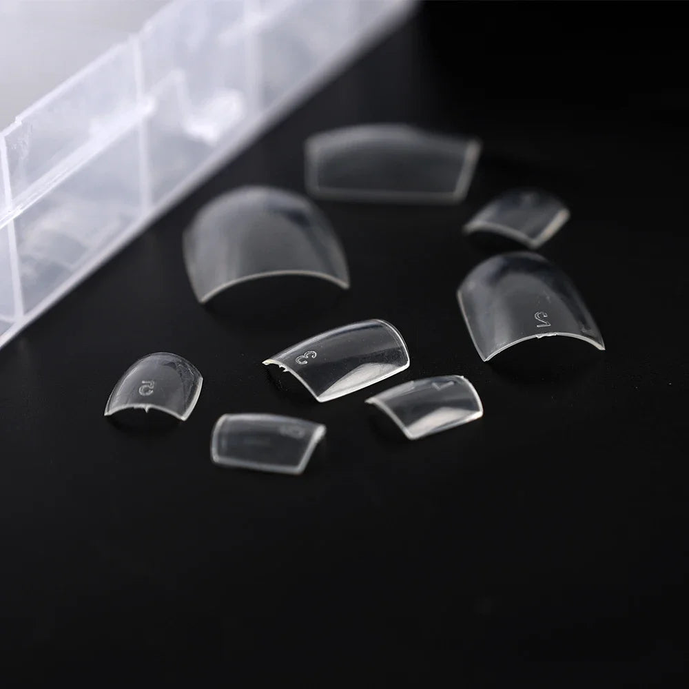 False Toes Nails French Square Nature White Clear Fake Toe Nails Feet Nail Tips Artificial Press on Toenails for Women Makeup