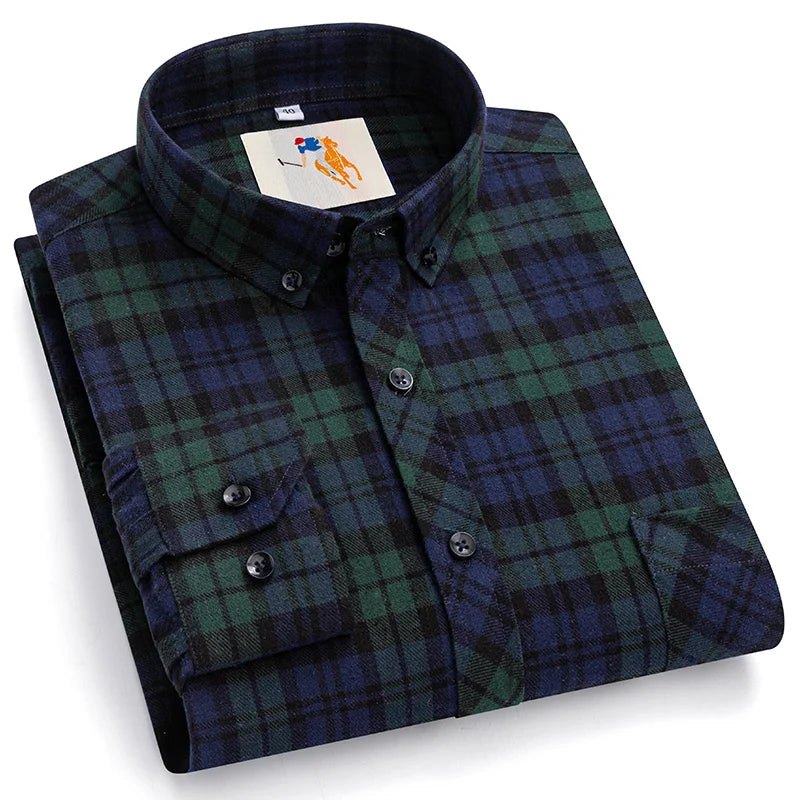 Classic Cotton Plaid Casual Shirt