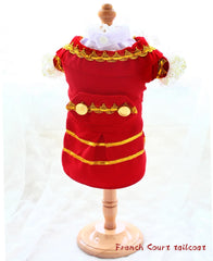 Handmade Unique Design Dog Clothes European Court Style Pet Costume Suit Lace Cuffs Collar Twin Sets Apparel Cat Poodle Maltese