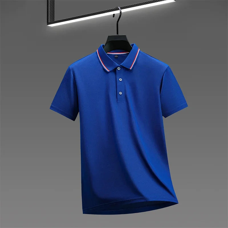 Men's Casual Solid Color Short Sleeve Polo Shirt  Summer Fashionable Comfortable Versatile Top for Men