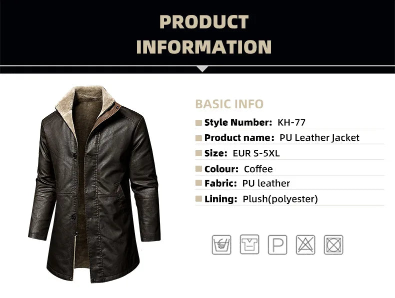 Vintage Faux Leather Winter Coat