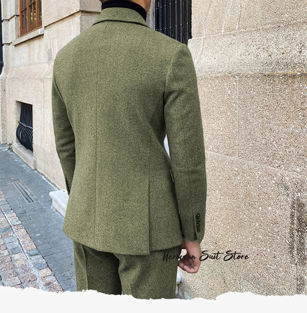 Modern Double Breasted Business Suit