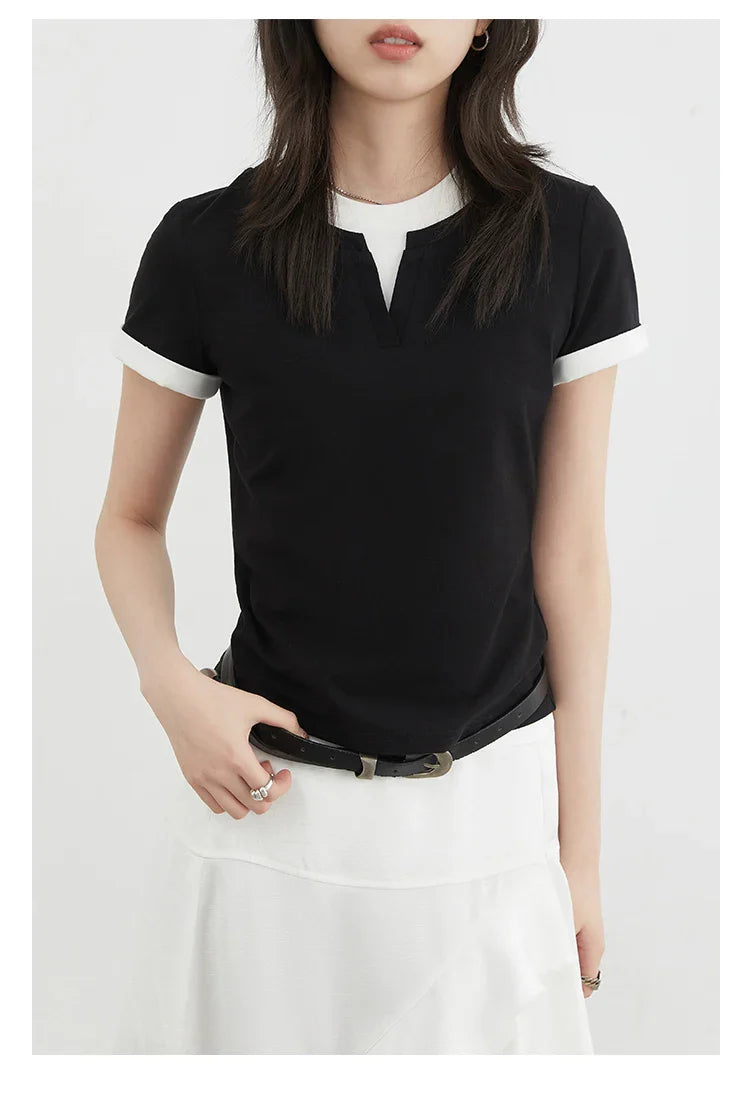 Color Contrast Patchwork Sport Tee