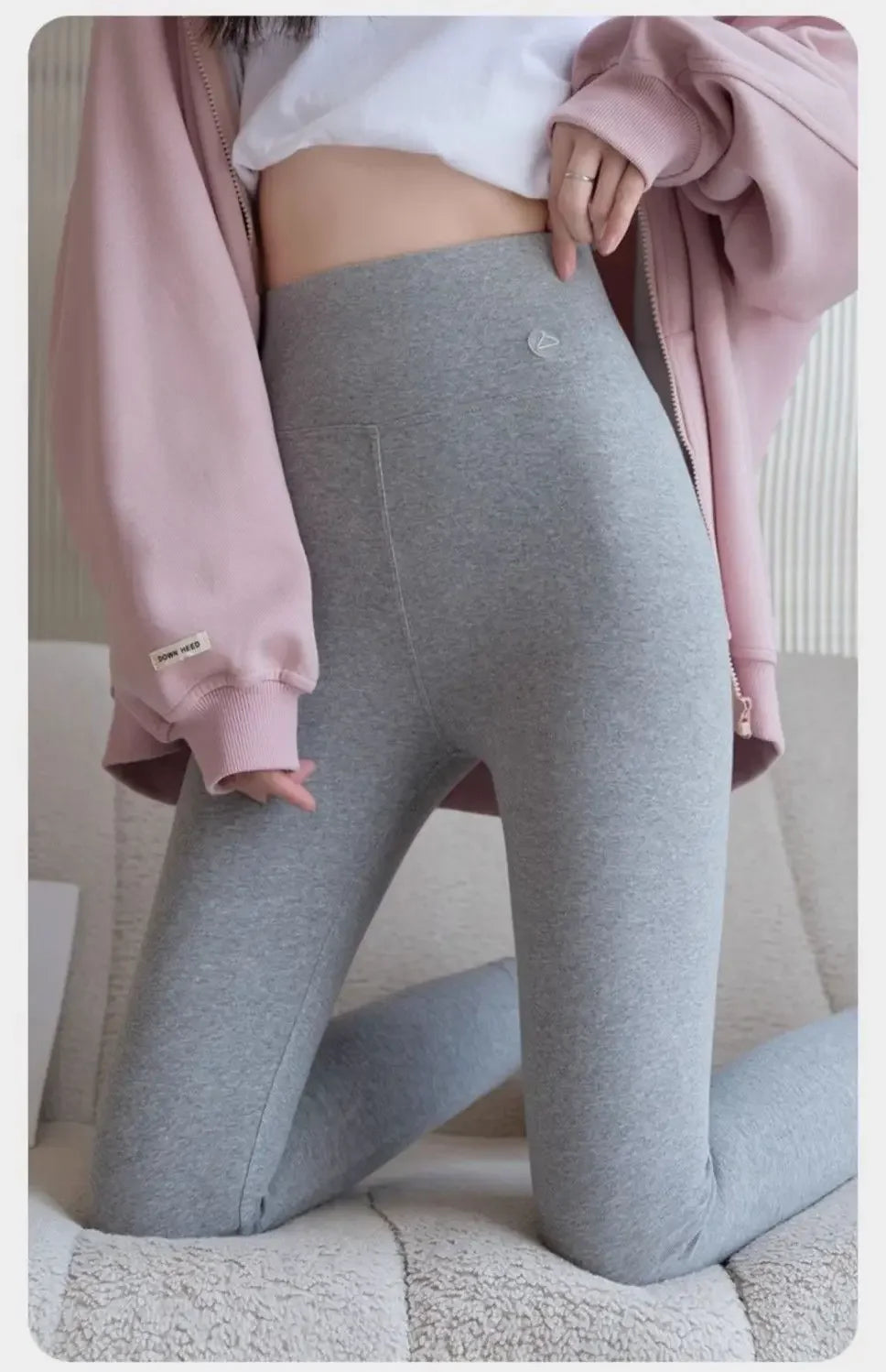 Pure Cotton Leggings Women Autumn Large Size High Waist Tight Nine-point Thickened Small Feet Make Them Look Slim Warm Pants