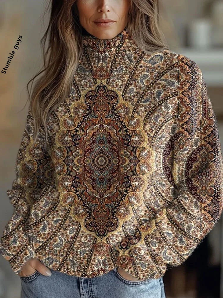 Festive Printed Winter Knit Sweater