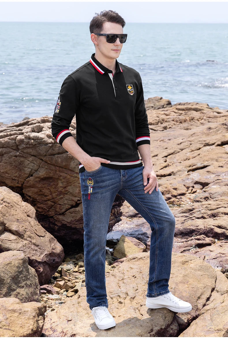 Thick Cotton Embroidered Polo Shirt