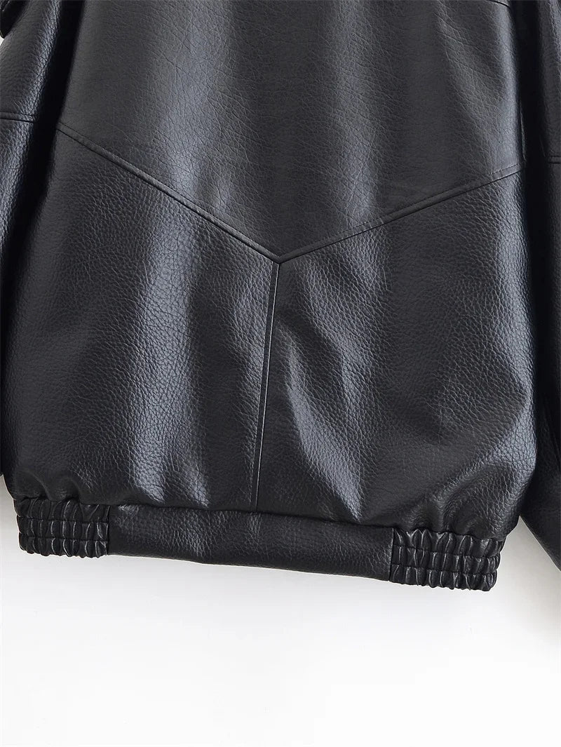 Black Faux Leather Moto Jacket
