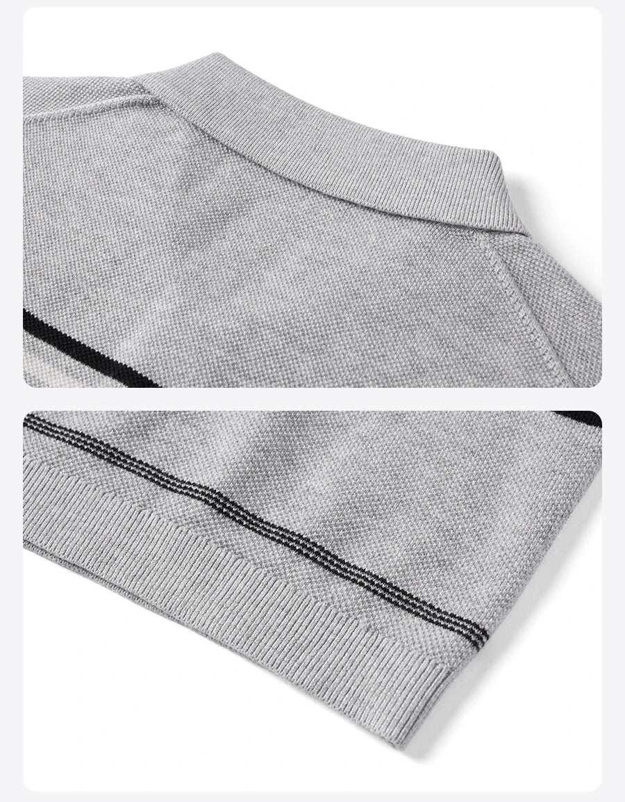 Oversize Striped Knit Summer Polo