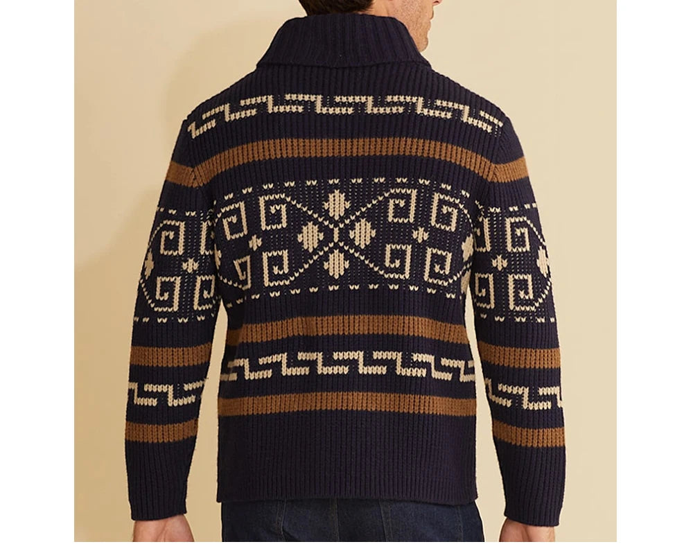 Winter Men's Cardigan Sweaters Fashion Male Knitted Sweater Thermal Warm Coats Casual Man Cashmer Lapel Knitted Jackets Clothing
