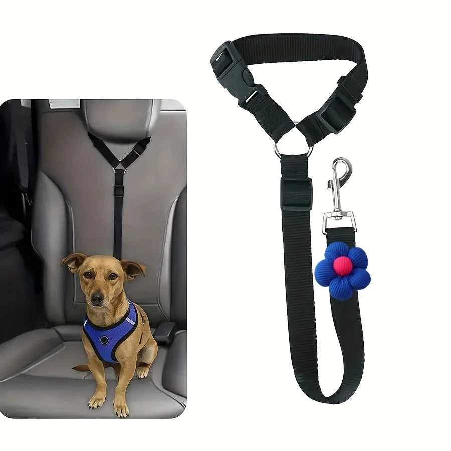 Pet Dog and Cat Seat Belt Car Headrest Restraint Adjustable Safety Rope Car Seat Belt Dog Pet Accessories Pet Supplies
