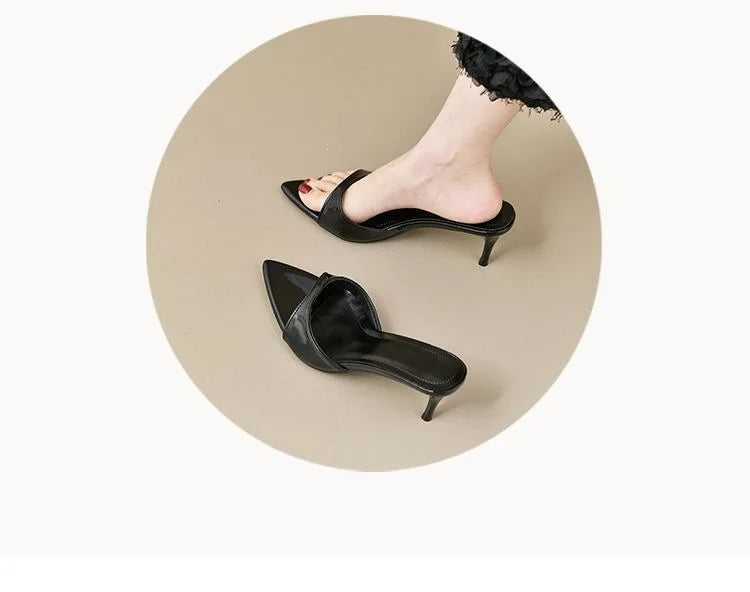 Women's High Heels Summer Slippers Women Sandals Fashion Classic Pointy Open Toe Stiletto Heels Sexy 2026 High-heeled Slippers