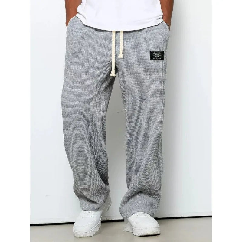 2024 New Running Mens Sweatpants Straight Fit Joggers for Sports and Streetwear Loose Oversized Drawstring Long Pants Men Pants