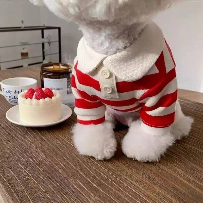 Striped Pet Shirt Soft Pullover Outfit Suitable For Puppy Dogs Cats Schnauzers Pomeranians Daily Casual Pet Apparel