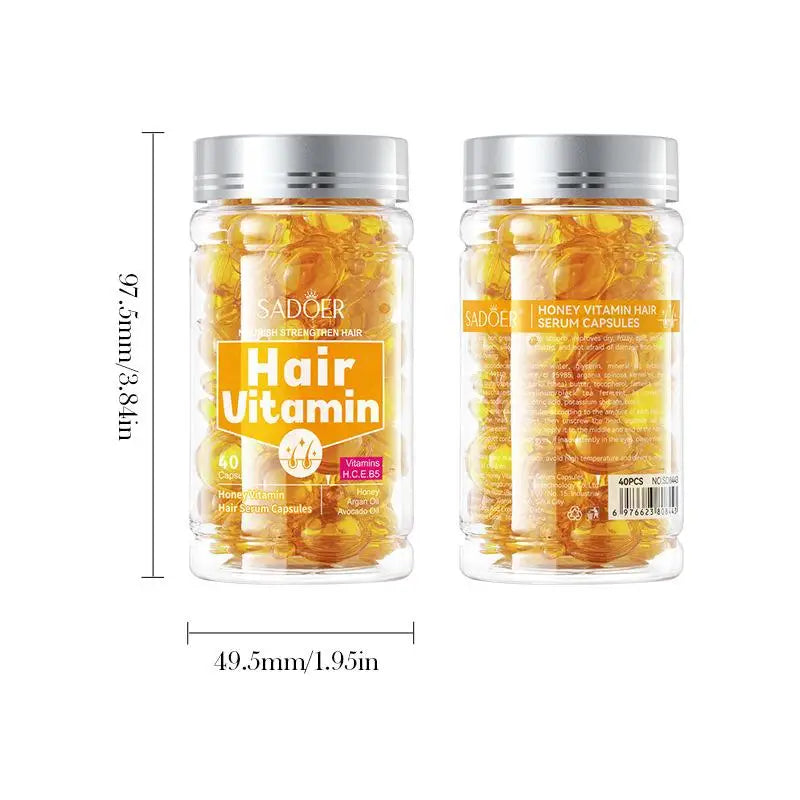 Hair Care Essence Capsules Bee-Infused For Women & Men Hair Care Oil Smooth Repair Damaged Hair Treatment Serum,Vitamin A,E,H,B5