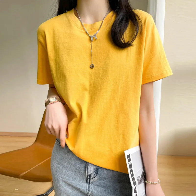 Loose Cotton Summer Tee Women