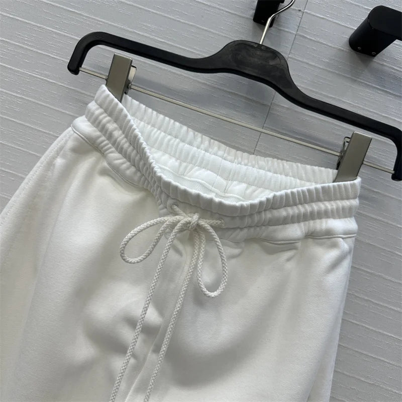 Elastic Waist Cotton Wide Pants