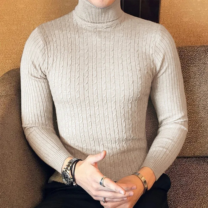 Slim Turtleneck Knit Pullover