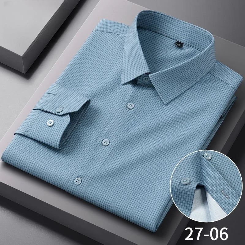 Anti Wrinkle Slim Plaid Shirt