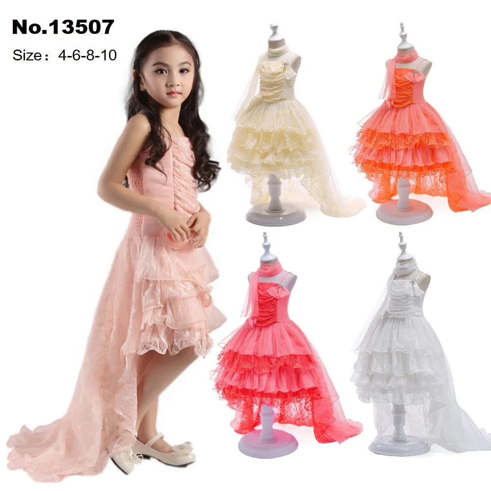 Trailing Princess Party Girls Dress