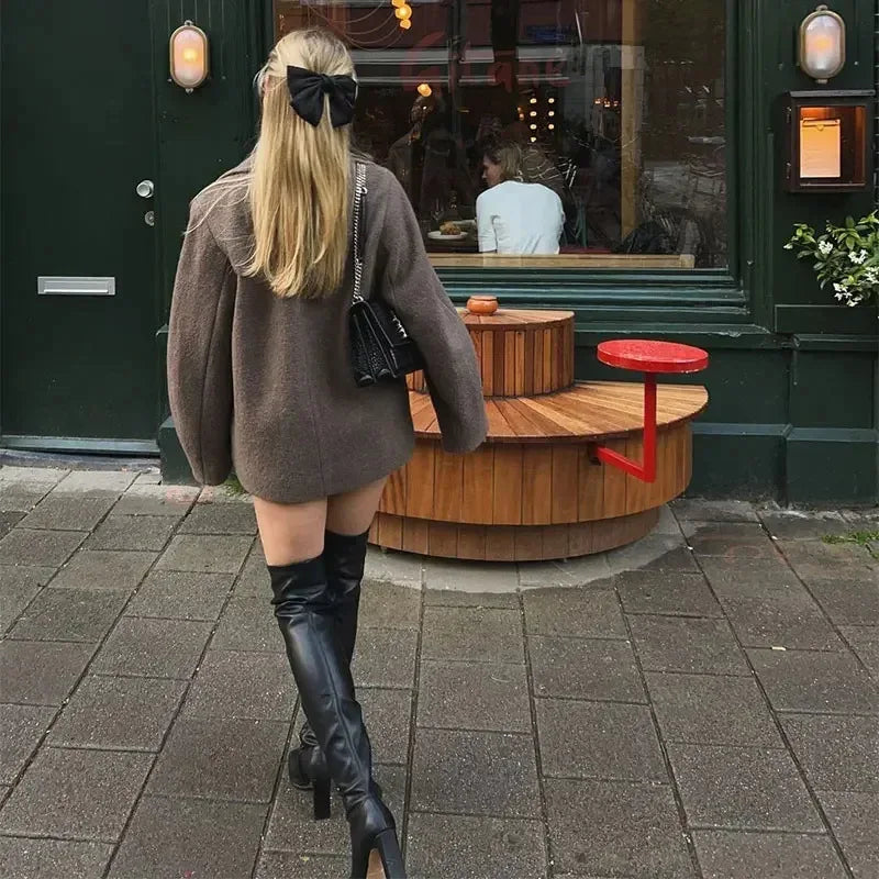 Double Breasted Wool Blazer Coat