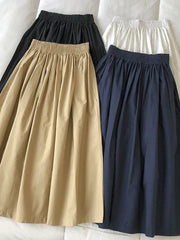 Elegant High Waist Pleated Midi