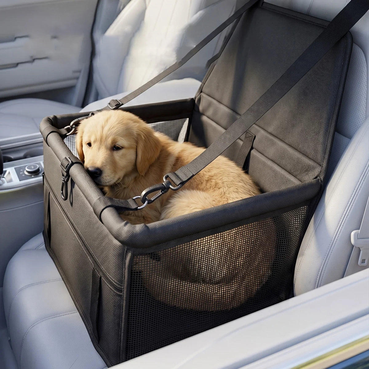 Waterproof and anti-slip pet transportation bag for cars, breathable dog travel seat cover, suitable for car seats