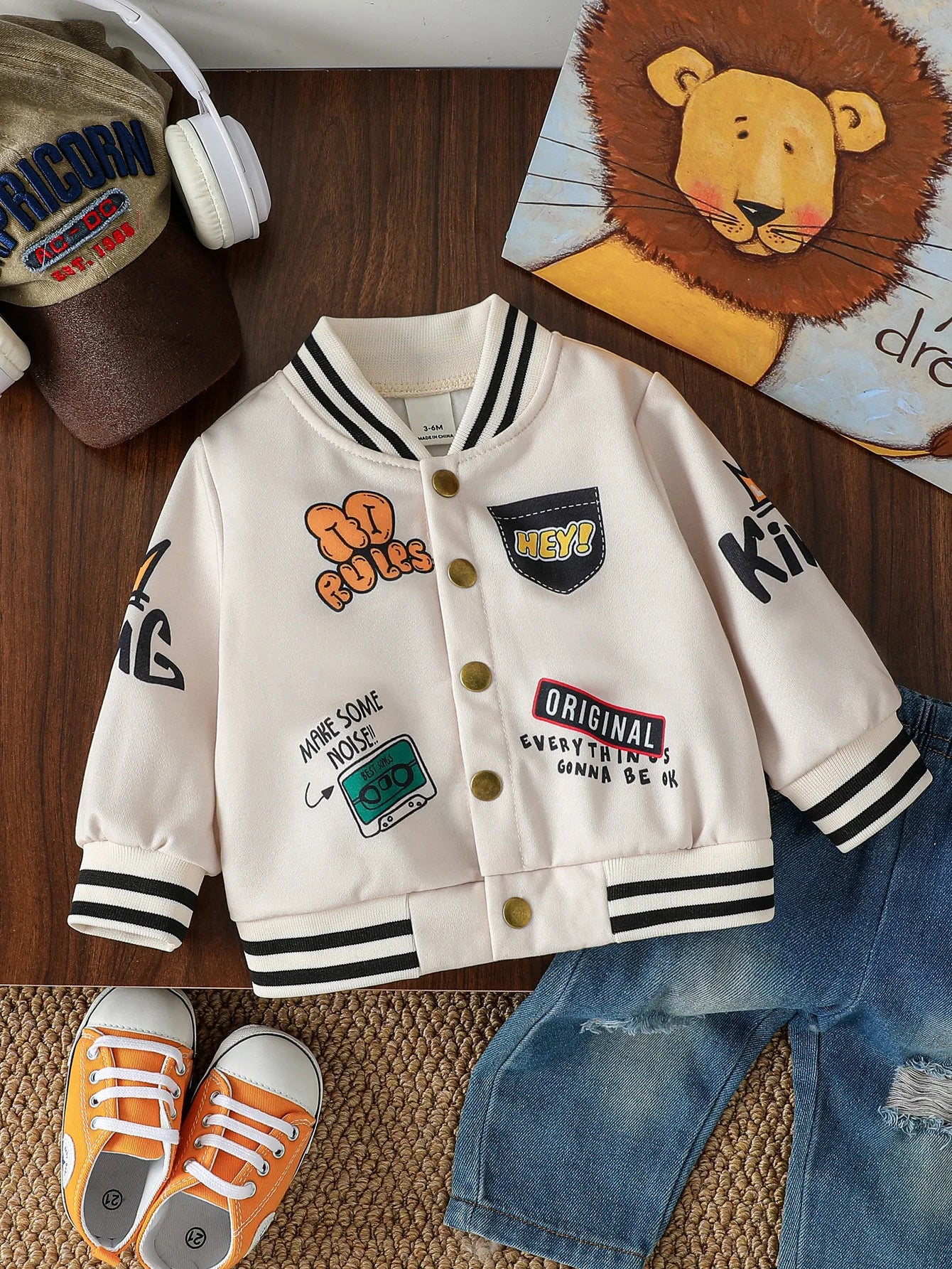 Playful Baby Sports Letter Jacket