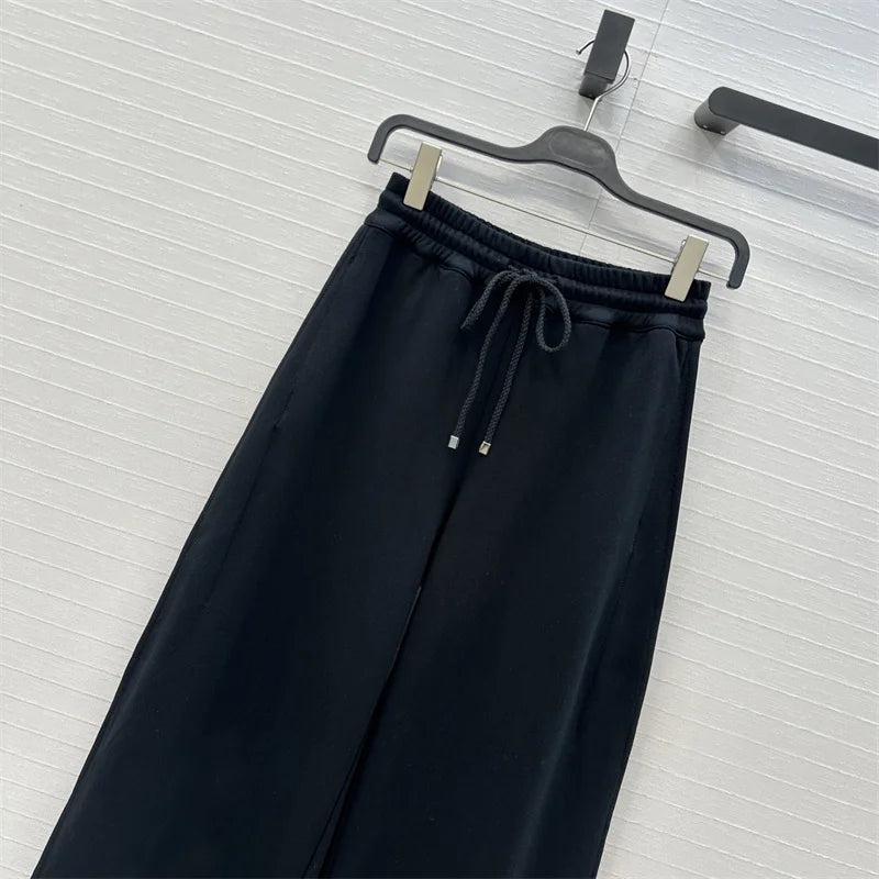 Elastic Waist Cotton Wide Pants