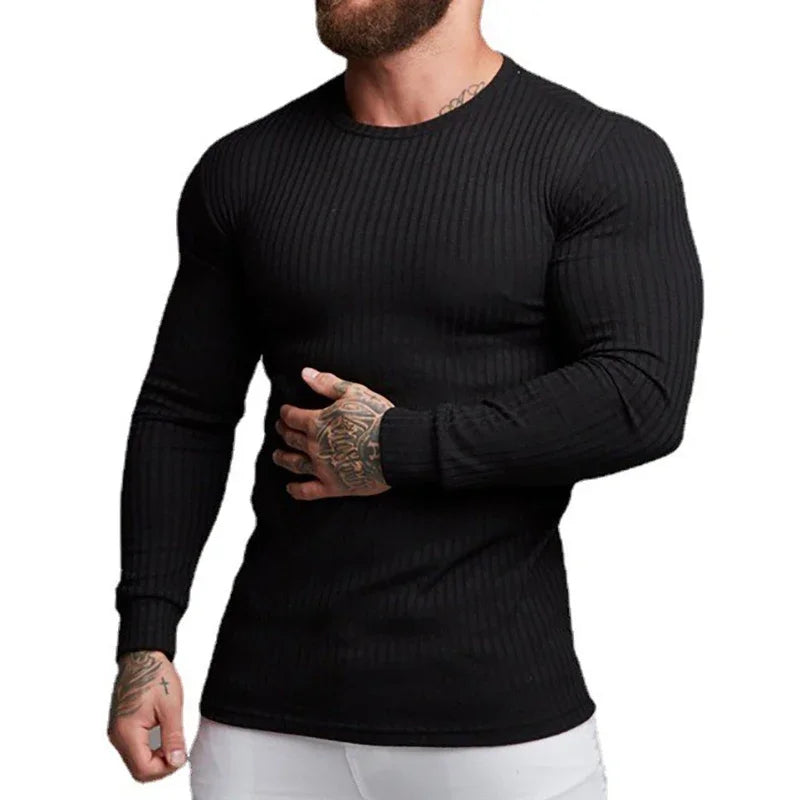 Slim Ribbed Turtleneck Pullover