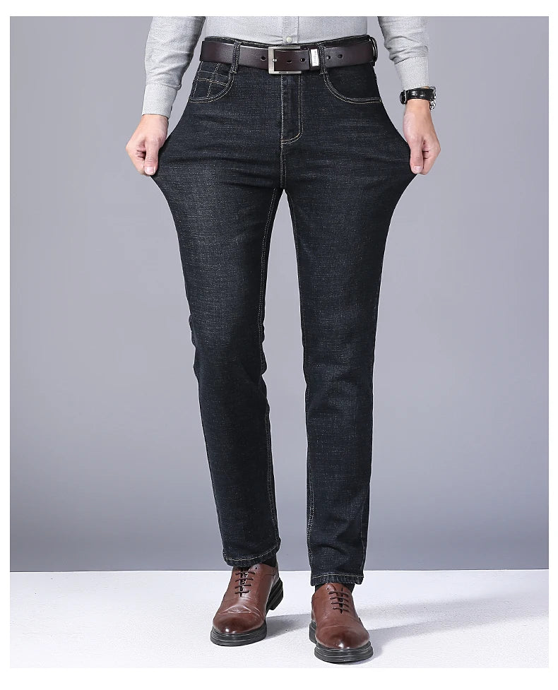 Classic Straight Stretch Denim Jeans