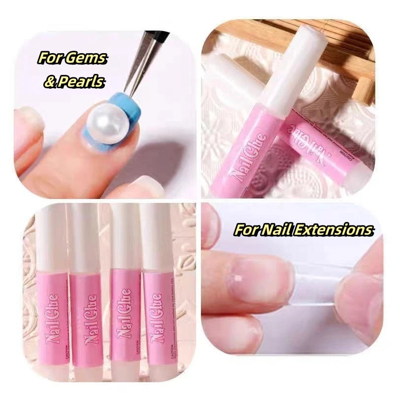 Nail Glue for Press on Nails for Nail Tips Acrylic Nail Glue Long Lasting Super Strong Nail Glue for Nails Salon