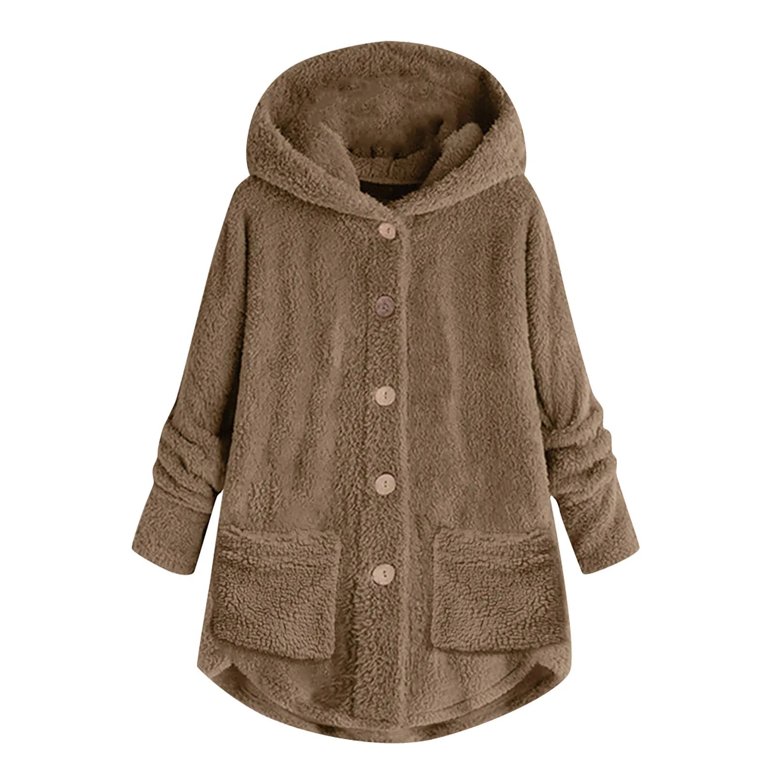 Plush Asymmetric Winter Casual Coat