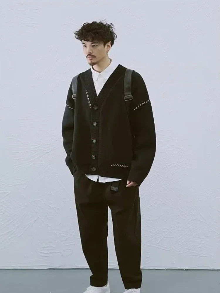 Retro Patchwork Knit Cardigan
