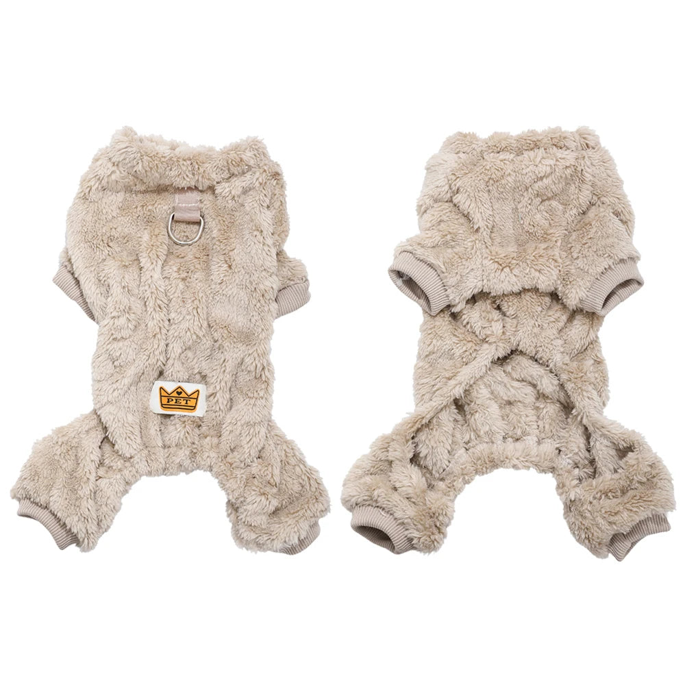 Pet Dog Clothes Cozy Soft Fleece Puppy Cat Jumpsuit For Small Medium Dogs Cats Winter Warm Clothes With Elasicity Yorkshire Pug