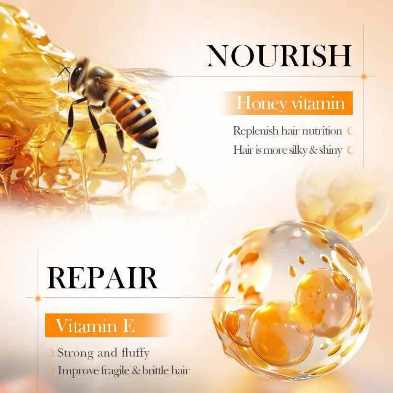 Hair Care Essence Capsules Bee-Infused For Women & Men Hair Care Oil Smooth Repair Damaged Hair Treatment Serum,Vitamin A,E,H,B5