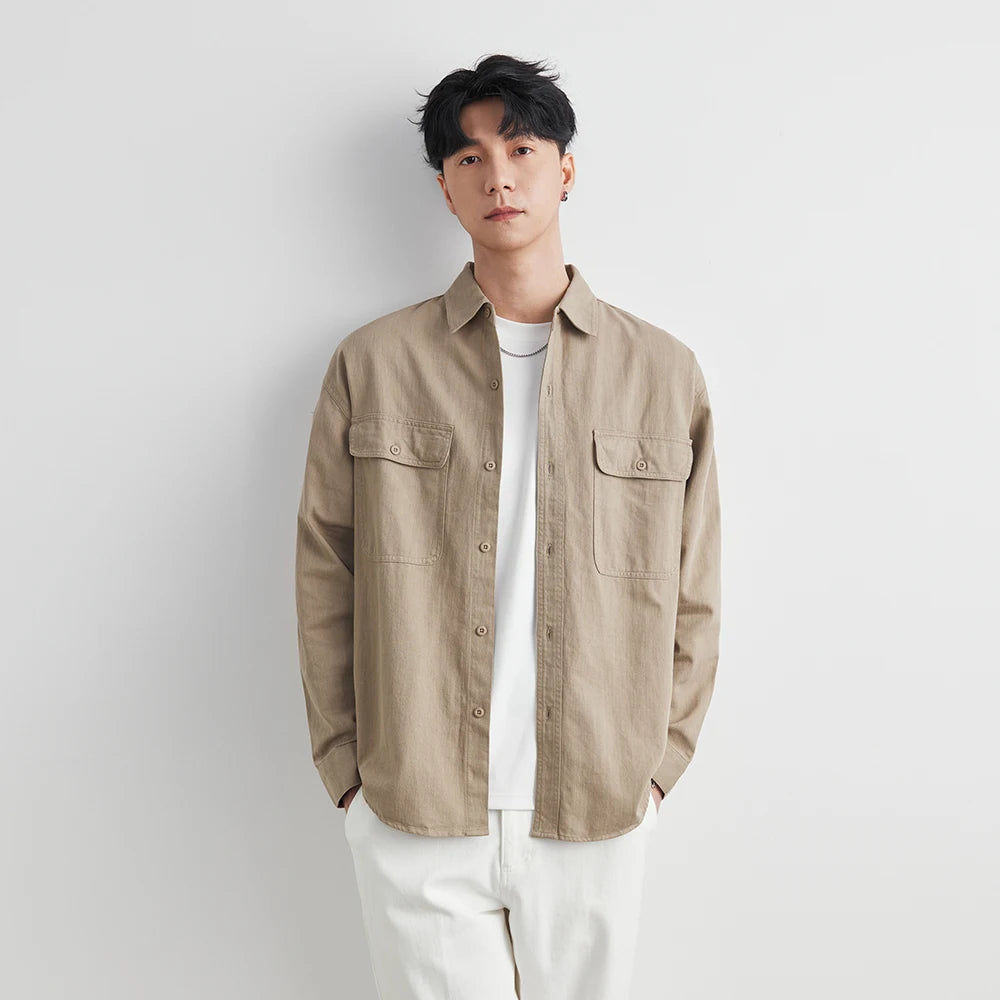 Vintage Cotton Workwear Shirt Men