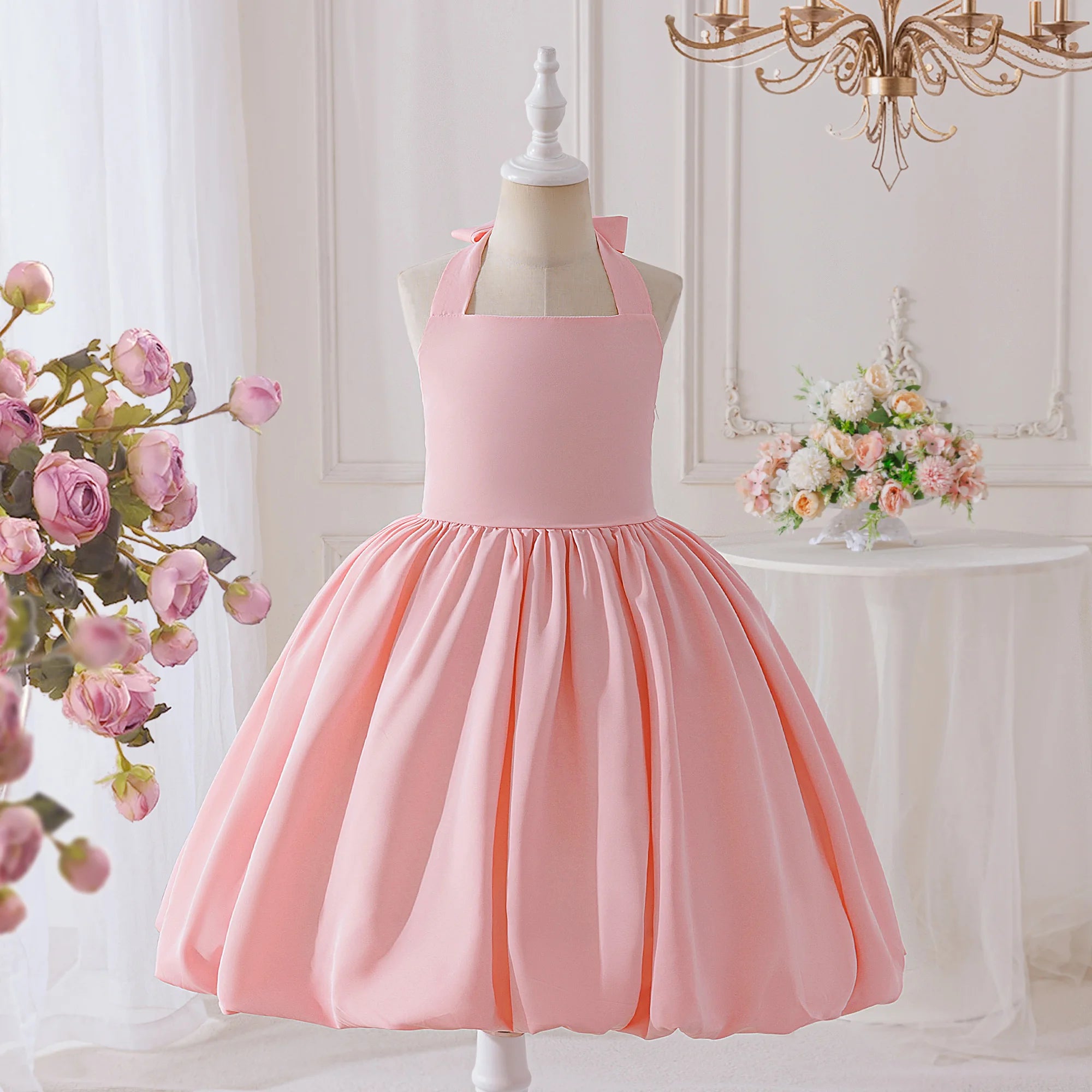 Elegant Bridesmaid Princess Girls Dress