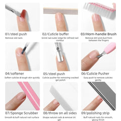 Nail Art Tools Set 9Pcs/lot Professional Files Buffer Sponge Block Brush Nail Scissors Kit With Cuticle Nipper Pushers Manic