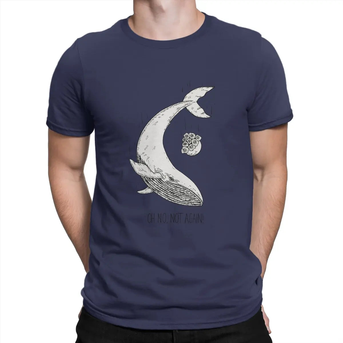 Men T-Shirt Not Again Vintage 100% Cotton Tee Shirt Short Sleeve The Hitchhikers Guide To The Galaxy Film T Shirts Round Collar
