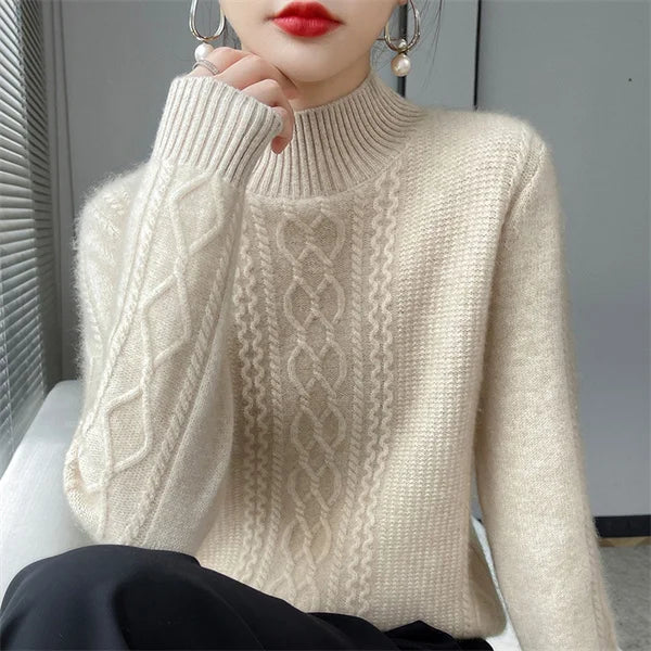 Half High Neck Knit Pullover