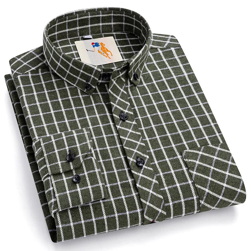 Classic Cotton Plaid Casual Shirt