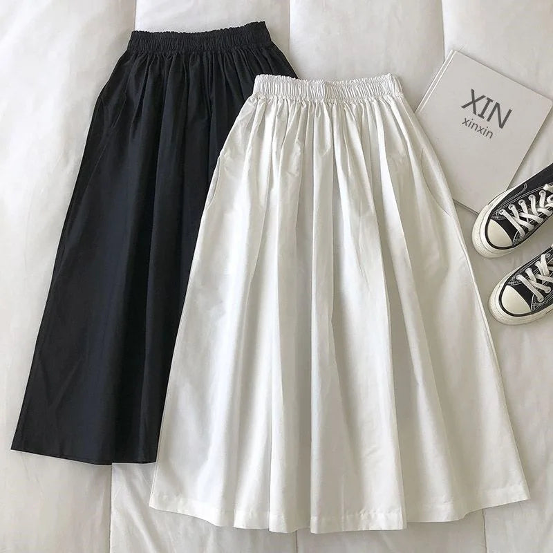 TITLE: Chic High Waist Pleated Skirt